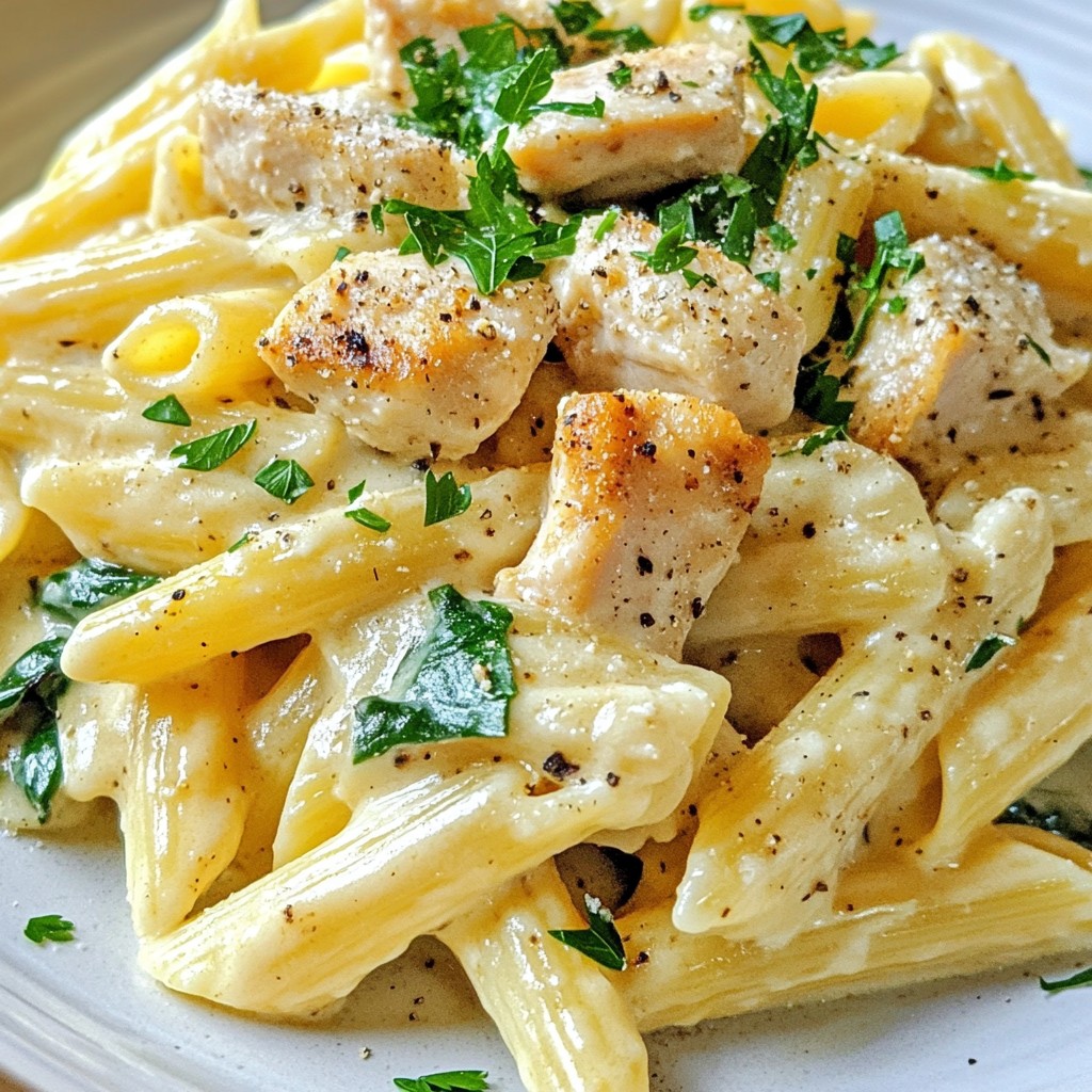 Savory Family Dinner Chicken Alfredo Penne Recipe