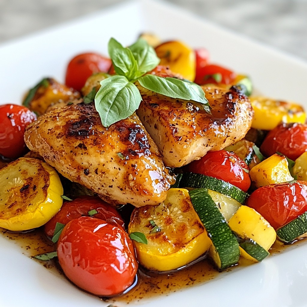 Healthy Dinner Balsamic Glazed Chicken and Veggies Recipe