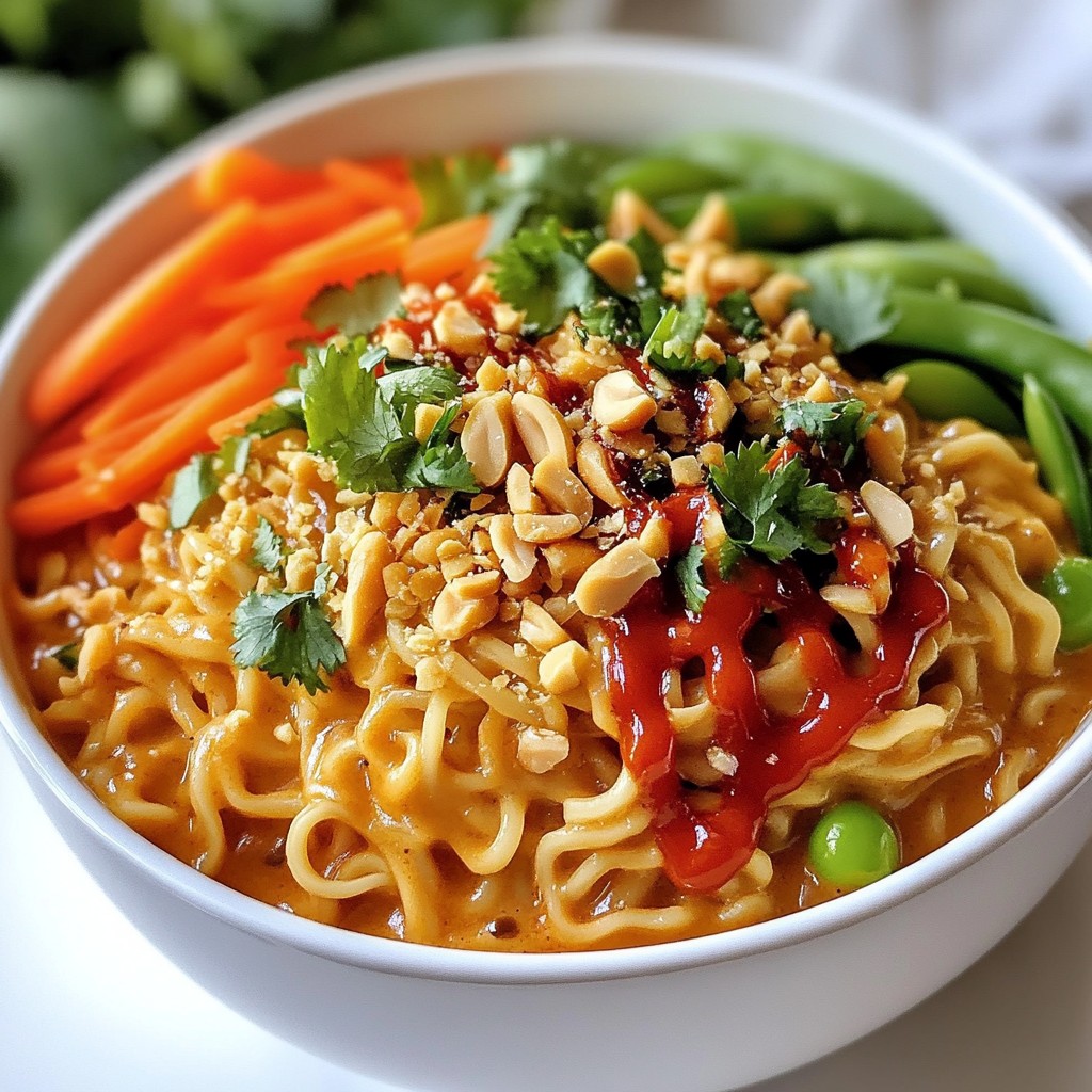 Spicy Thai Peanut Ramen Flavorful and Simple Recipe