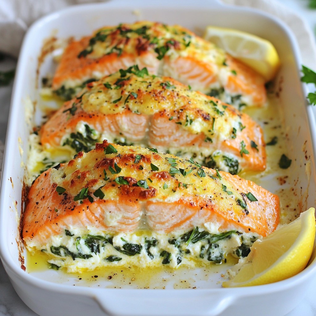 Creamy Spinach Stuffed Salmon Flavorful and Easy Recipe