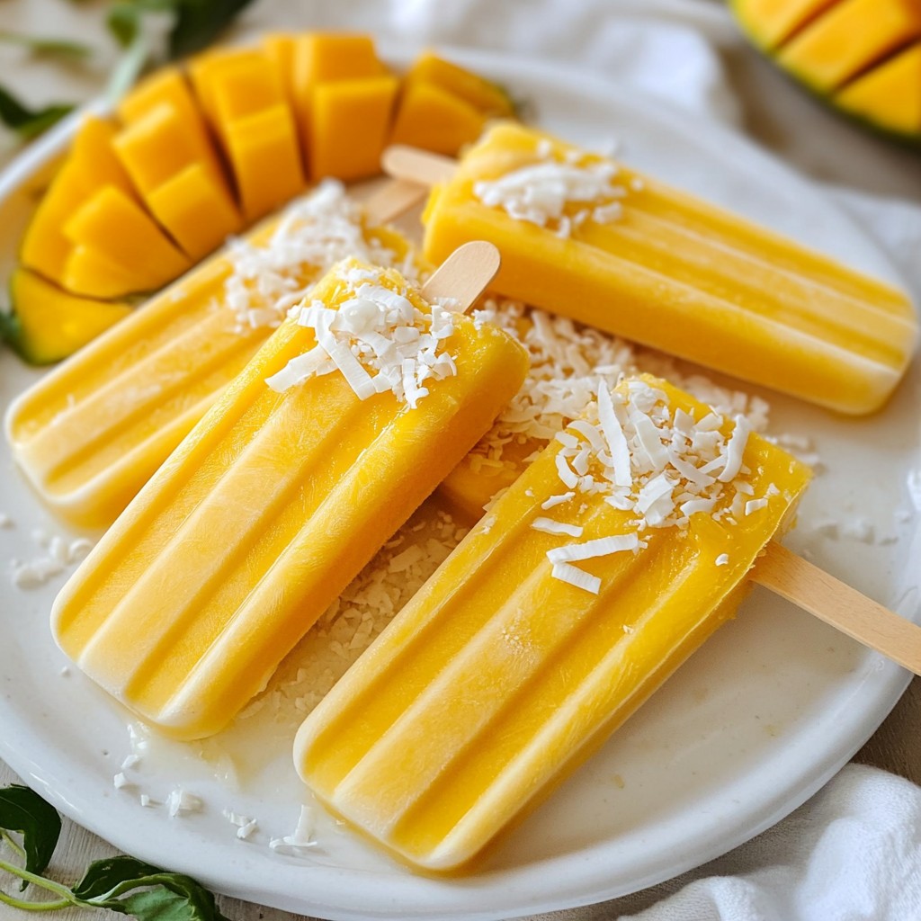 Tropical Mango Coconut Popsicles Refreshing Treat