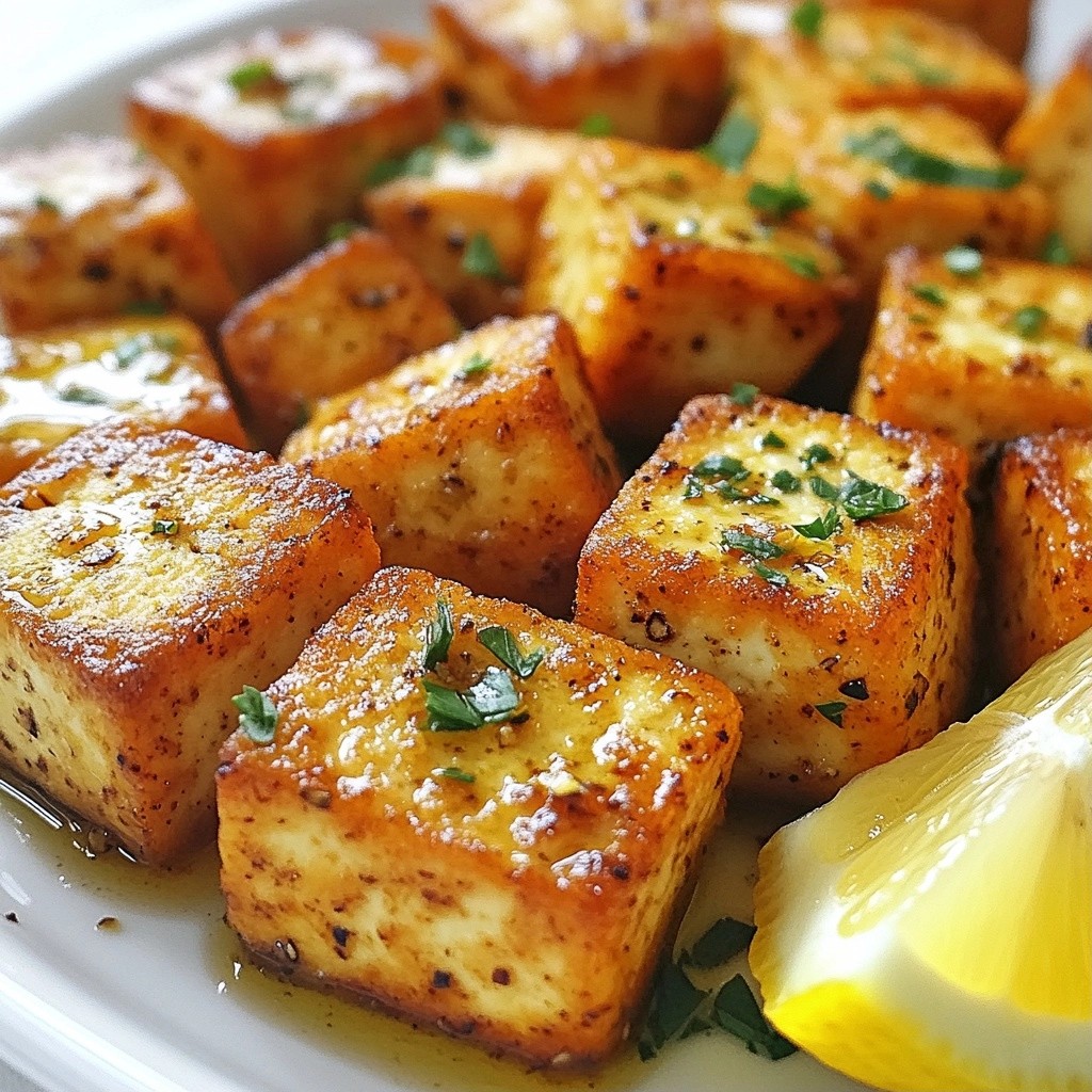 Sizzling Dinner Lemon Pepper Seared Tofu Delight