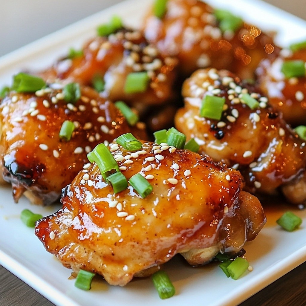 Baked Dinner Honey Garlic Chicken Thighs Recipe