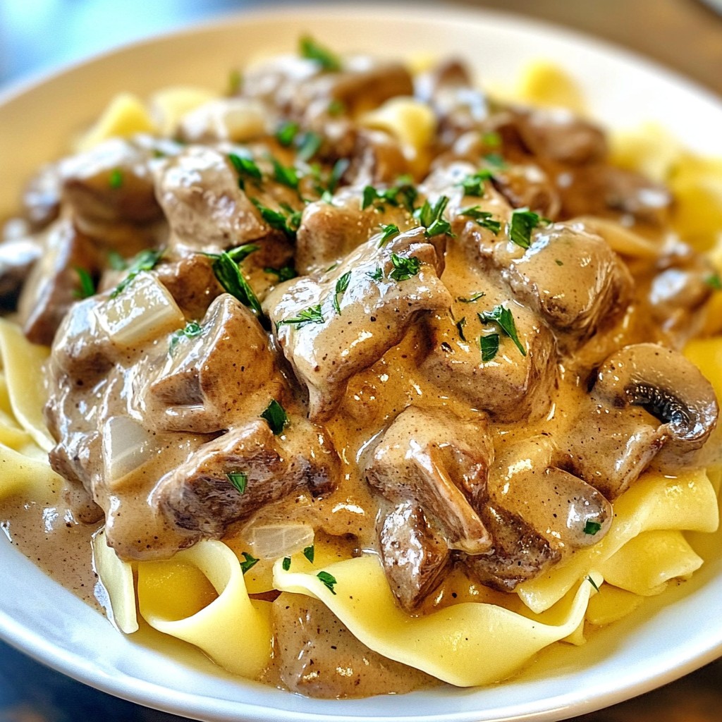 Hearty Family Dinner Beef Stroganoff Delight