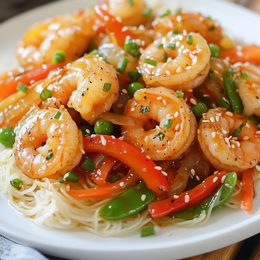 Speedy Dinner Shrimp Stir-Fry with Rice Noodles Recipe