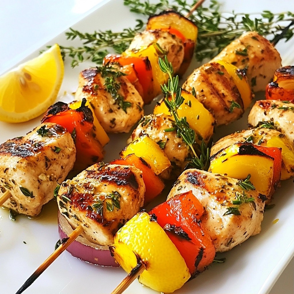 Tangy Dinner Lemon Herb Grilled Chicken Skewers Delight
