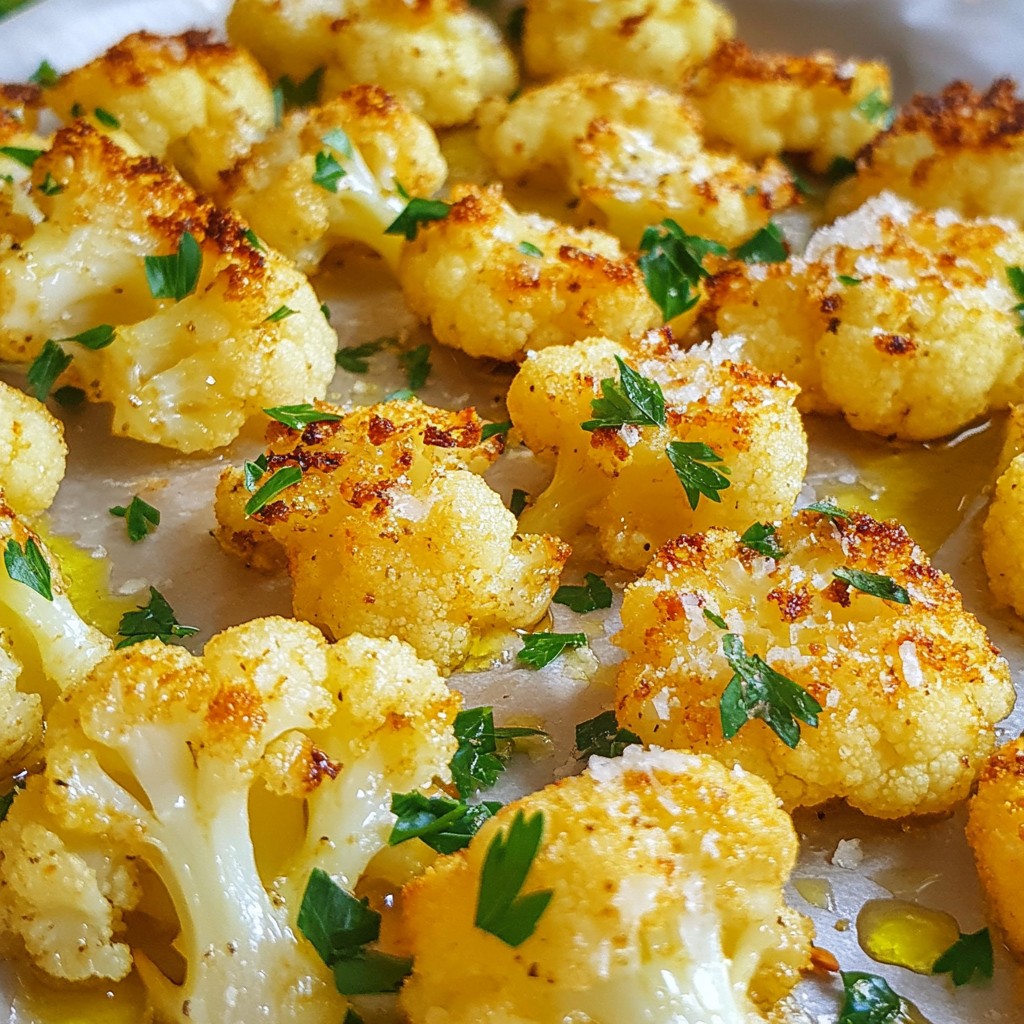 Roasted Garlic Parmesan Cauliflower Flavorful Side Dish