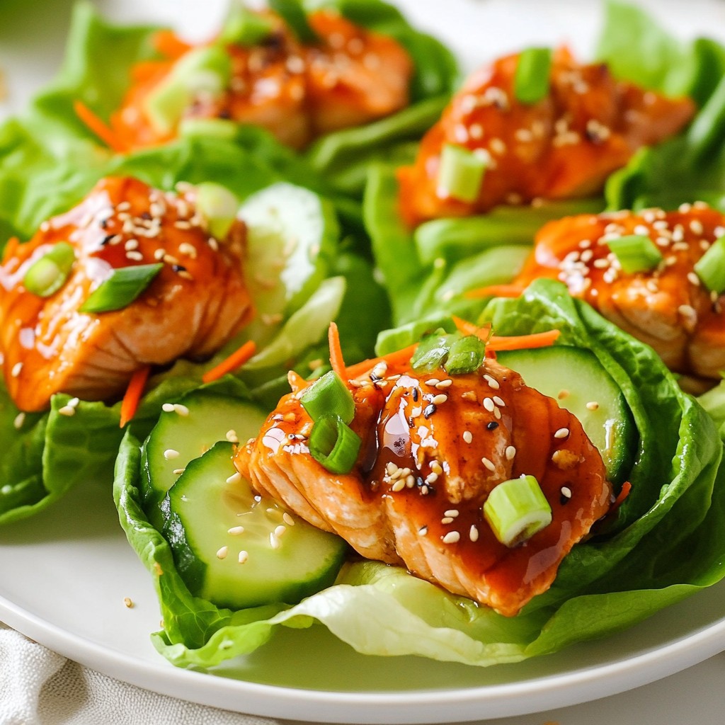 Teriyaki Salmon Lettuce Boats Flavorful and Easy Meal