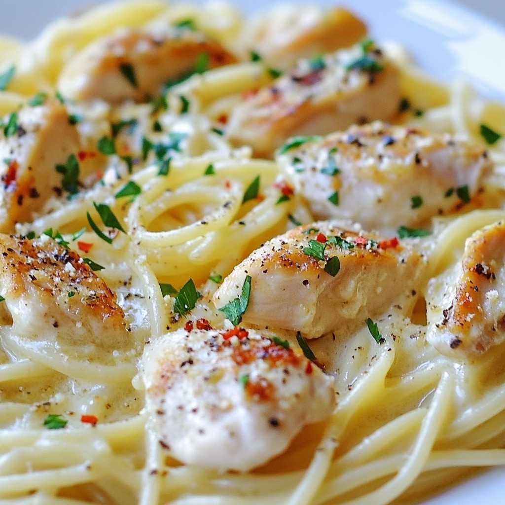 Simple Dinner Garlic Parmesan Chicken Pasta Delight