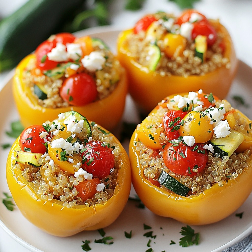 Lemon Garlic Quinoa Stuffed Peppers for Dinner Delight