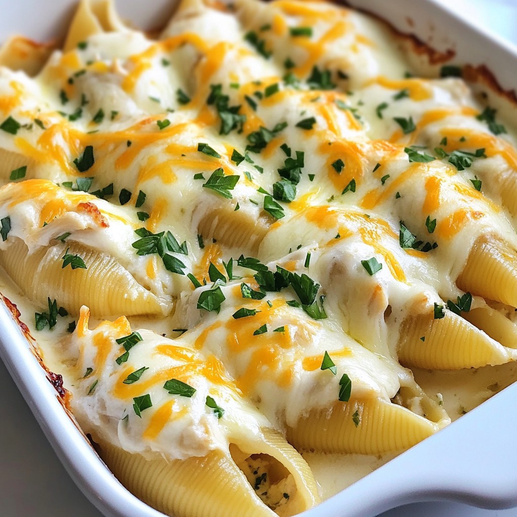 Savory Chicken Alfredo Stuffed Shells Easy Dinner Option