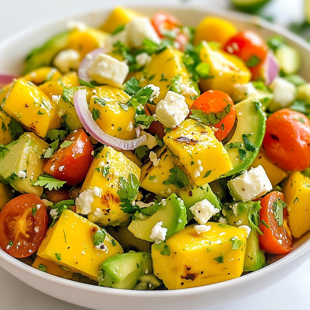 Fresh Dinner Grilled Mango Avocado Salad Recipe