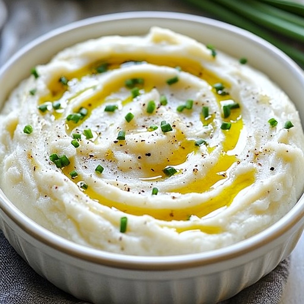 Creamy Garlic Mashed Cauliflower Delightful Side Dish