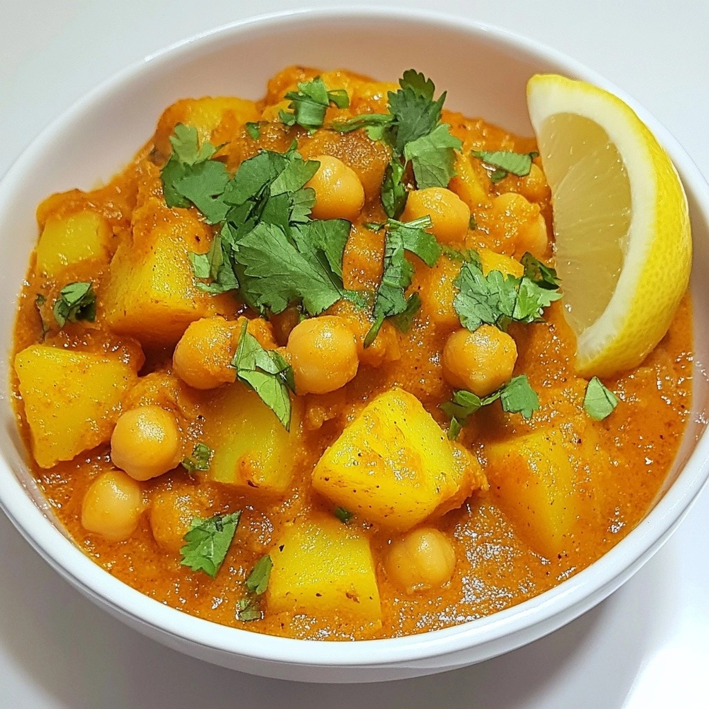 Comforting family dinner Chickpea and Potato Curry Delight