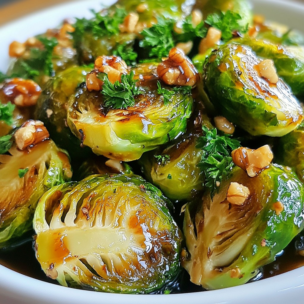 Honey Garlic Balsamic Brussels Sprouts Flavorful Dish