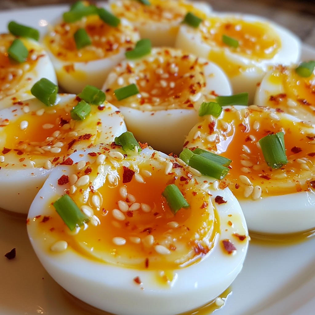 Spicy Garlic Ramen Eggs Flavorful and Savory Treat