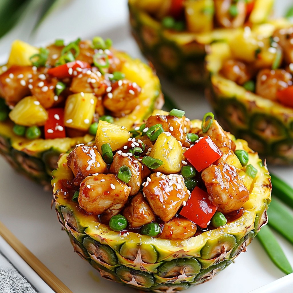 Teriyaki Chicken Pineapple Bowls Flavorful Dinner Idea