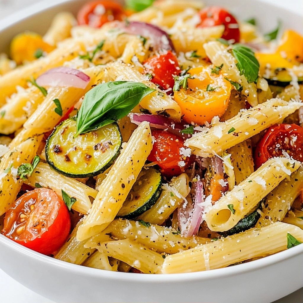 Simple Dinner Herb Roasted Vegetable Pasta Delight