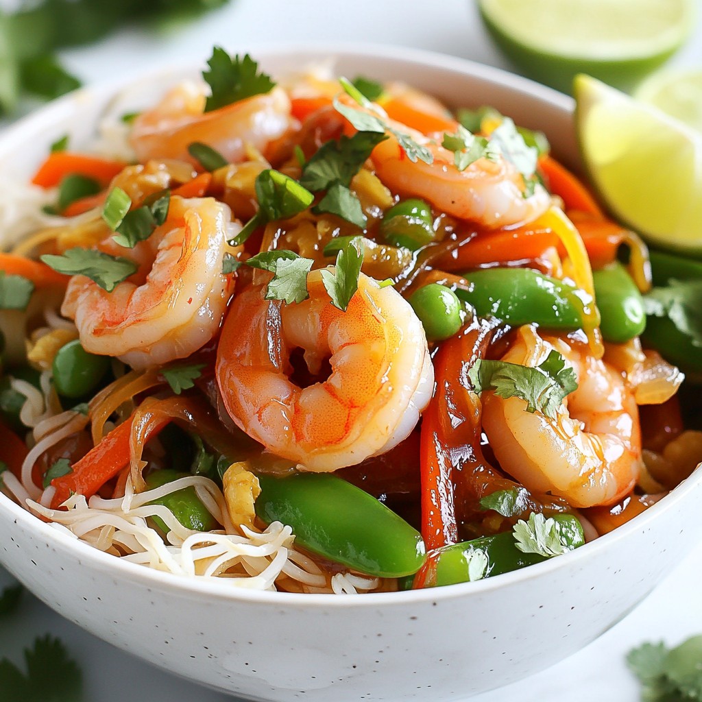 Speedy Dinner Shrimp Stir-Fry with Rice Noodles
