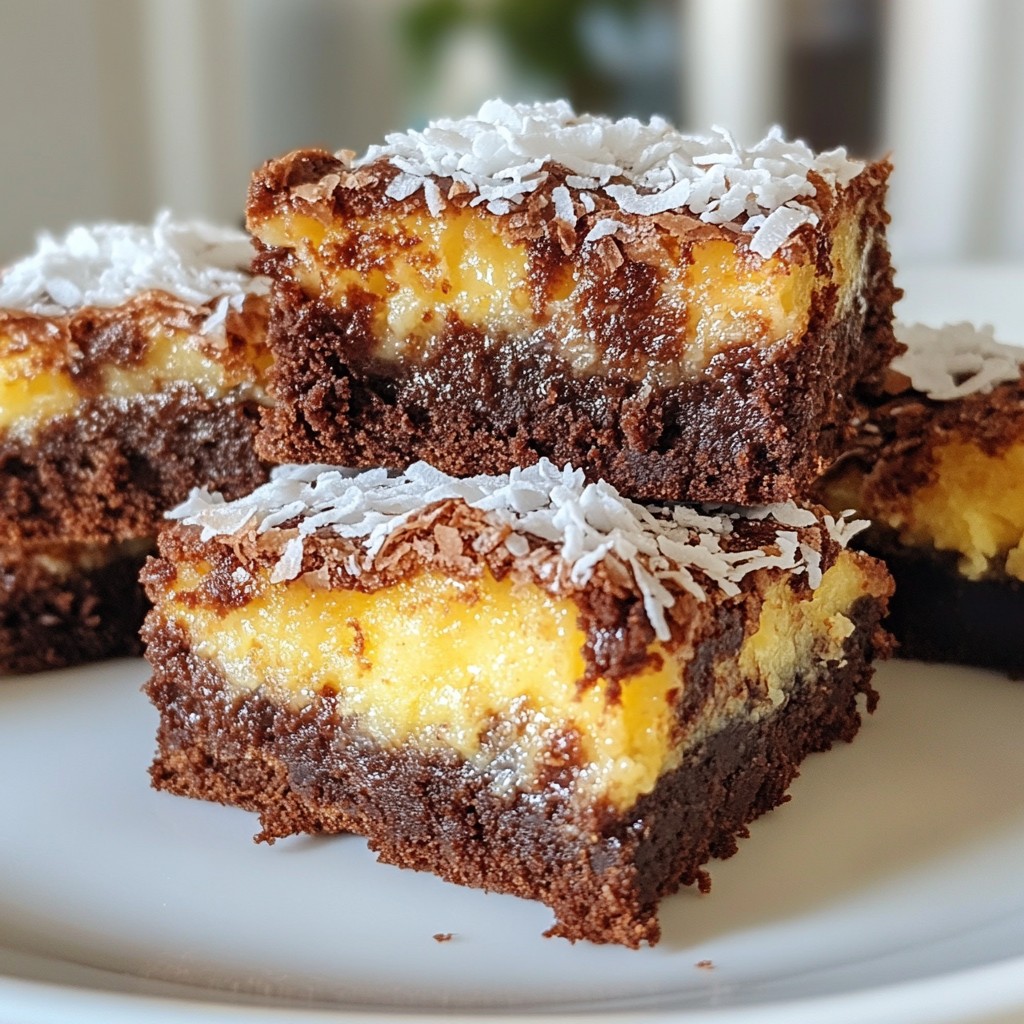 Chocolate Coconut Macaroon Brownies Delightful Treat