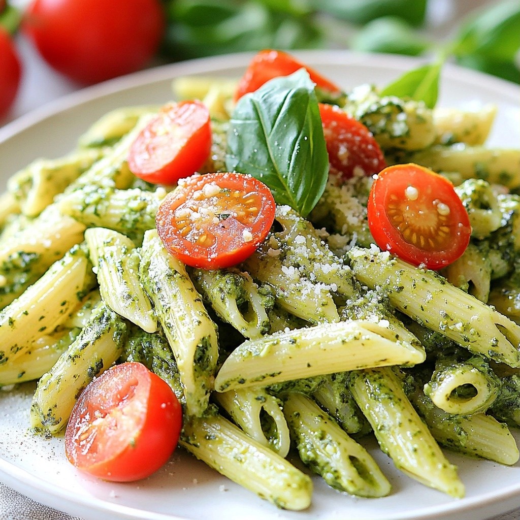Creamy Family Dinner Spinach Pesto Pasta Delight