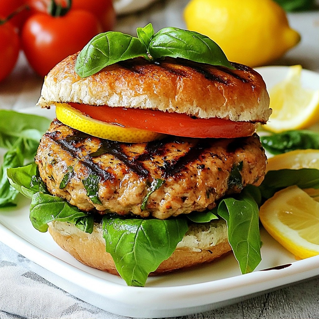 Savory Dinner Grilled Lemon Basil Turkey Burgers Recipe
