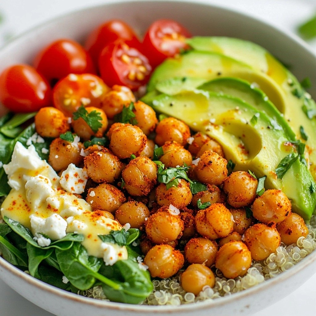 Vibrant Dinner Spicy Chickpea Buddha Bowl Delight