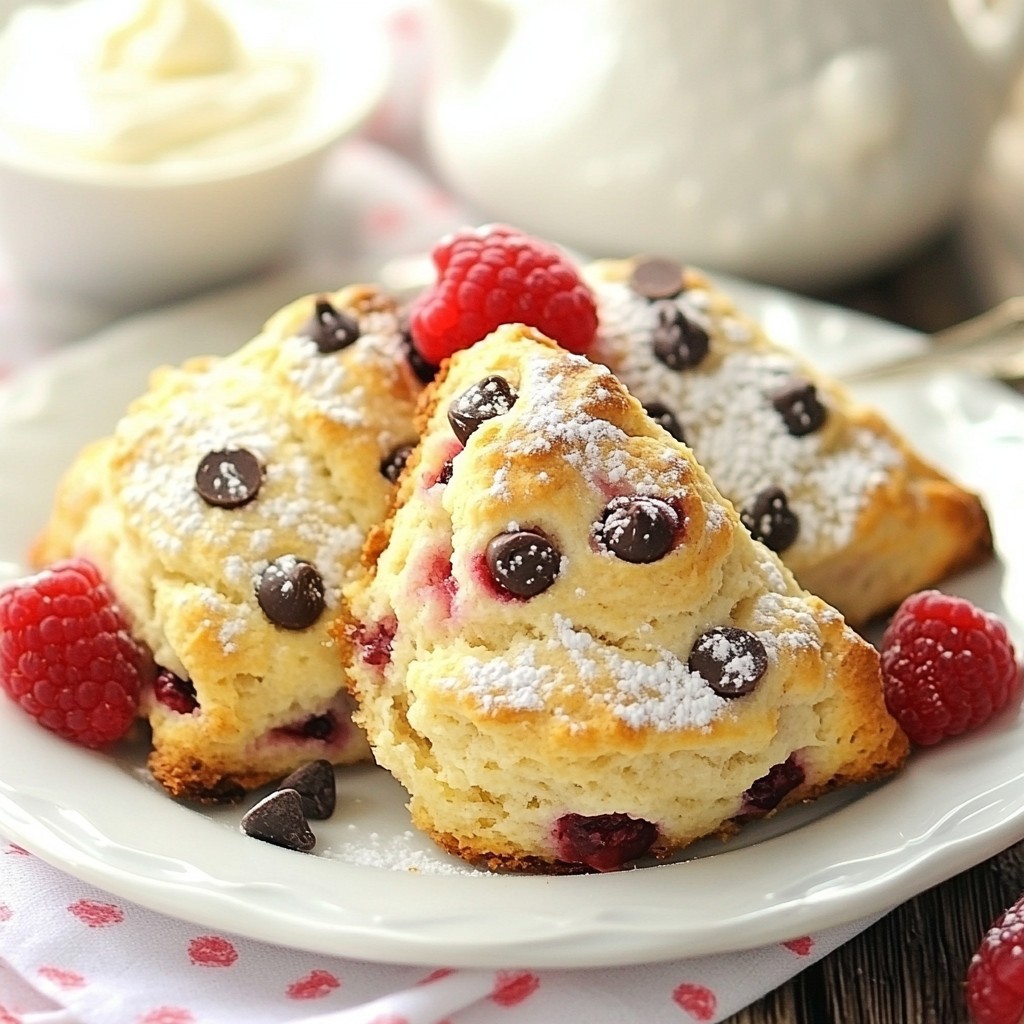 Raspberry Chocolate Chip Scones Easy Recipe Delight