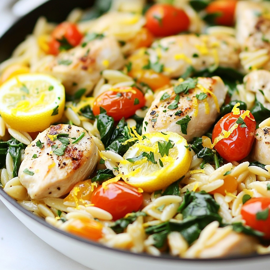 Zesty Dinner Lemon Chicken Orzo Skillet Delight