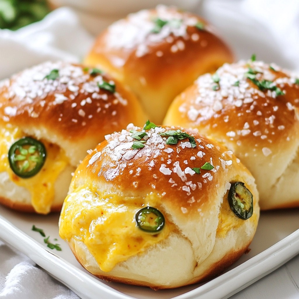 Cheddar Jalapeño Stuffed Pretzel Buns Delight
