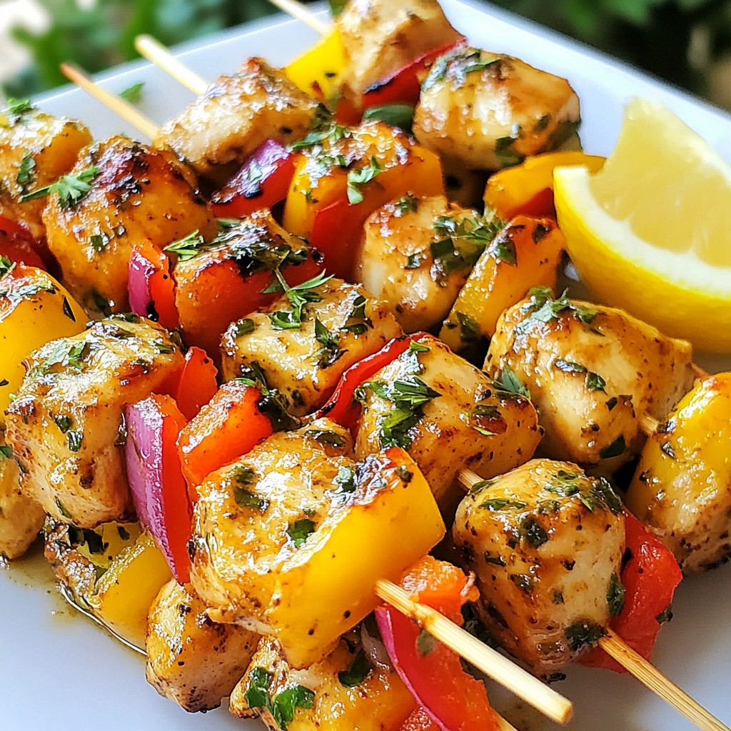 Sizzling Dinner Lemon Herb Chicken Skewers Delight