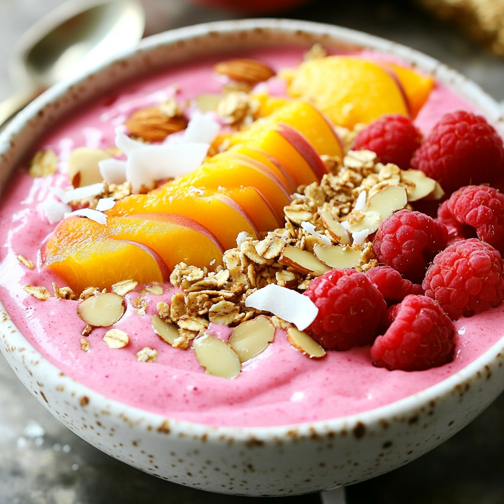 Raspberry Peach Smoothie Bowl Refreshing and Healthy Treat
