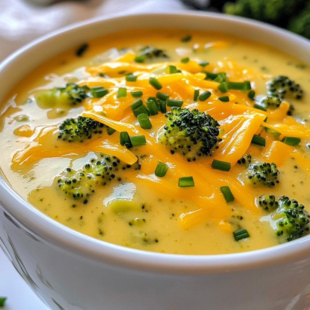 Creamy Broccoli Cheddar Soup Delicious and Easy Recipe