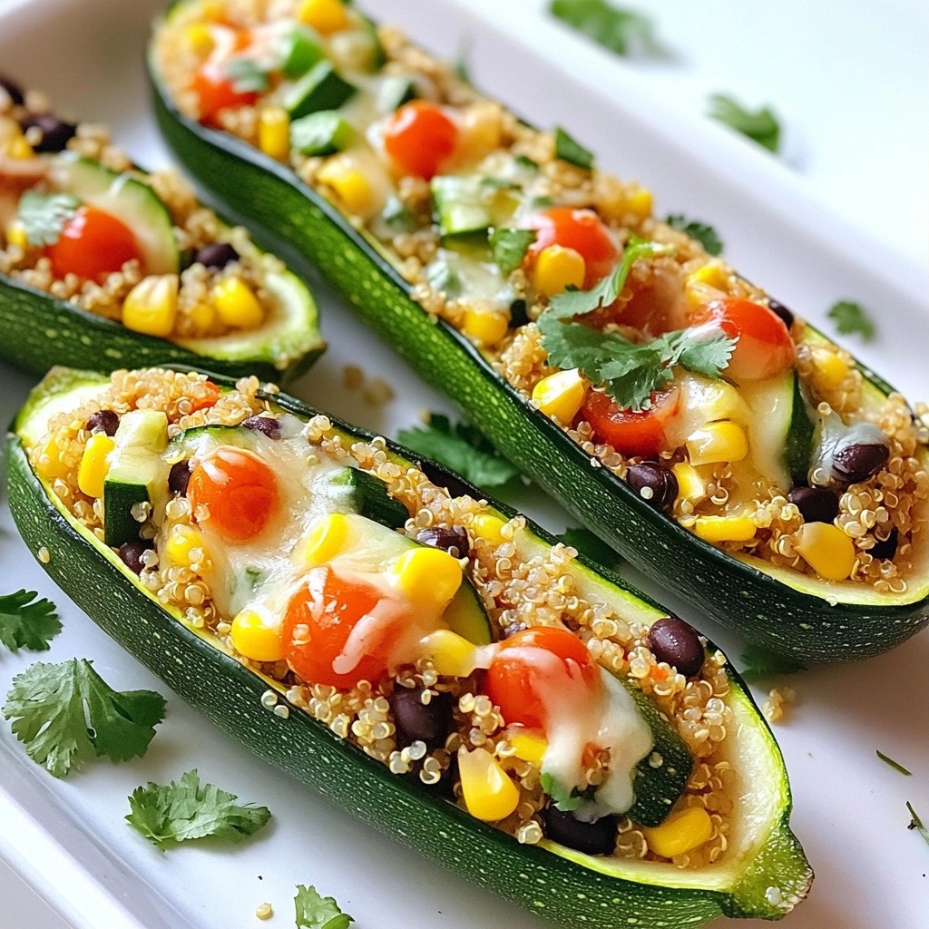 Nutritious Dinner Quinoa Stuffed Zucchini Boats Feast