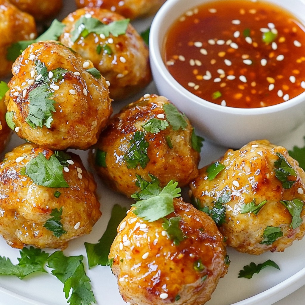 Sweet Chili Garlic Chicken Meatballs Simple Recipe