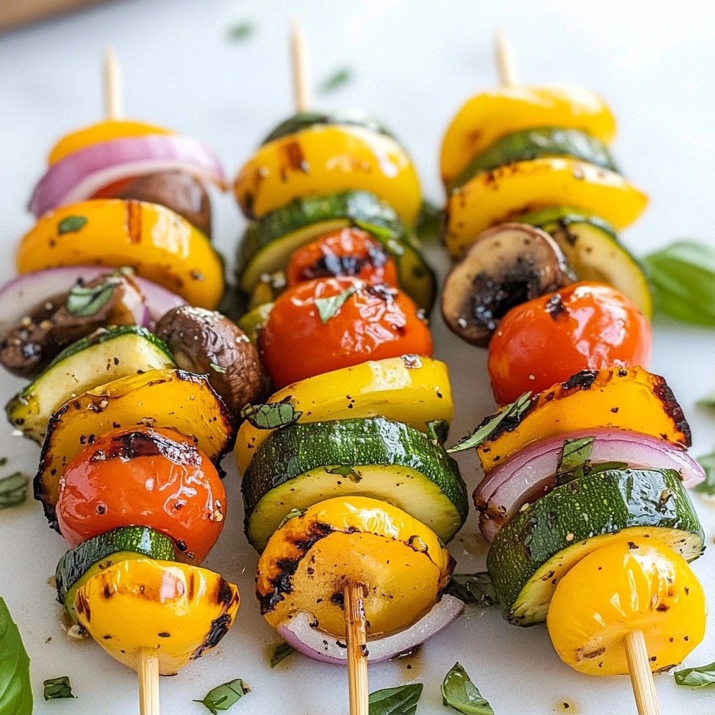 Simple Dinner Balsamic Basil Veggie Skewers Delight