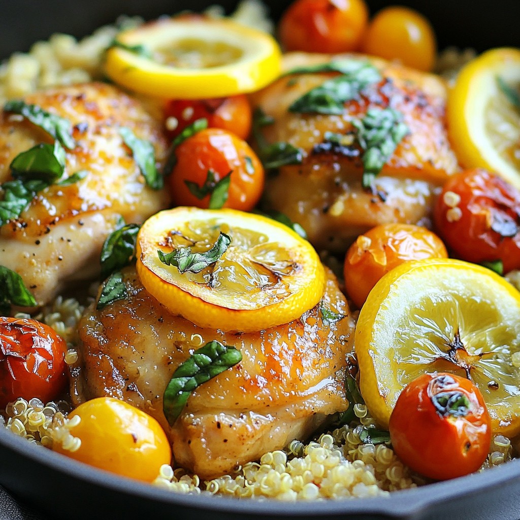 Tangy Dinner Lemon Basil Chicken Skillet Recipe