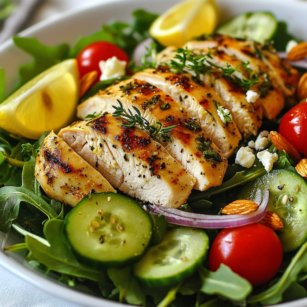 Nutritious Dinner Grilled Lemon Herb Chicken Salad