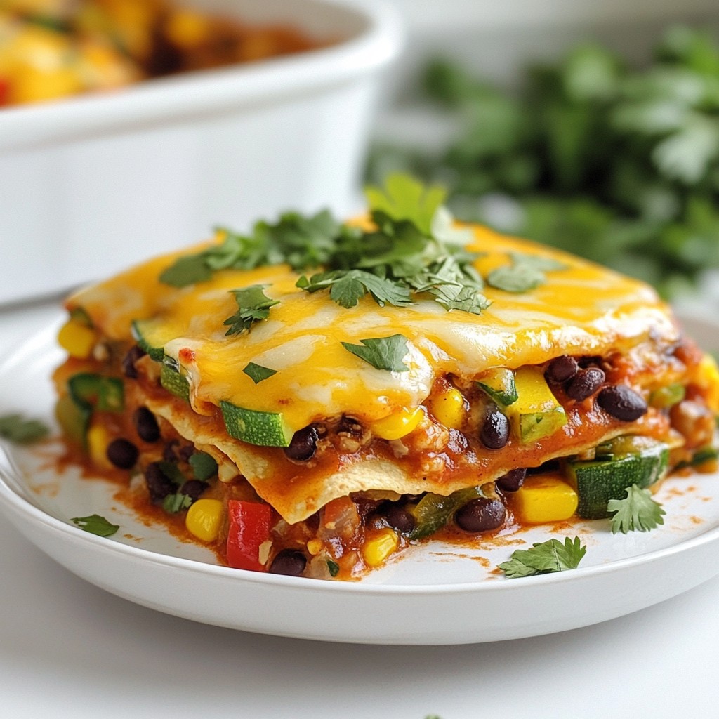 Hearty Family Dinner Vegetable Enchilada Casserole