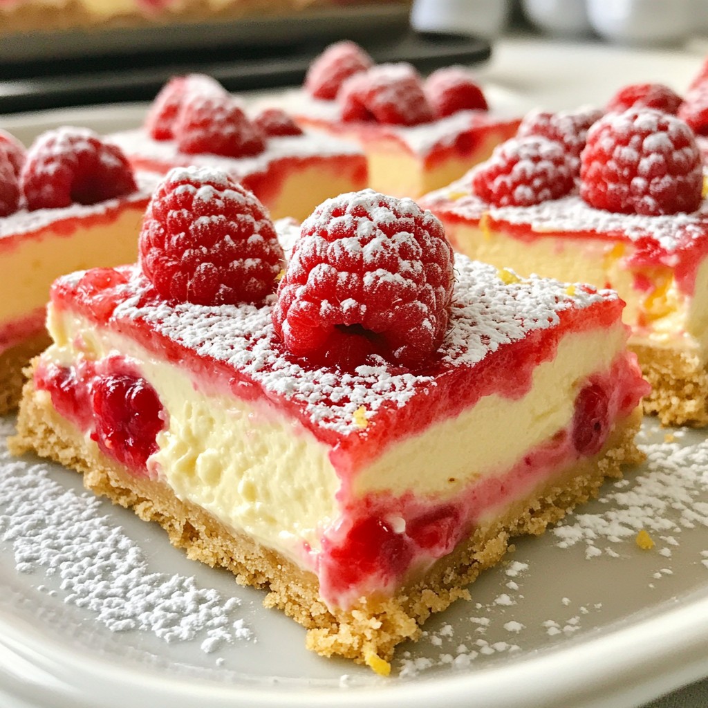 Raspberry Lemon Cheesecake Bars Fresh and Easy Treat