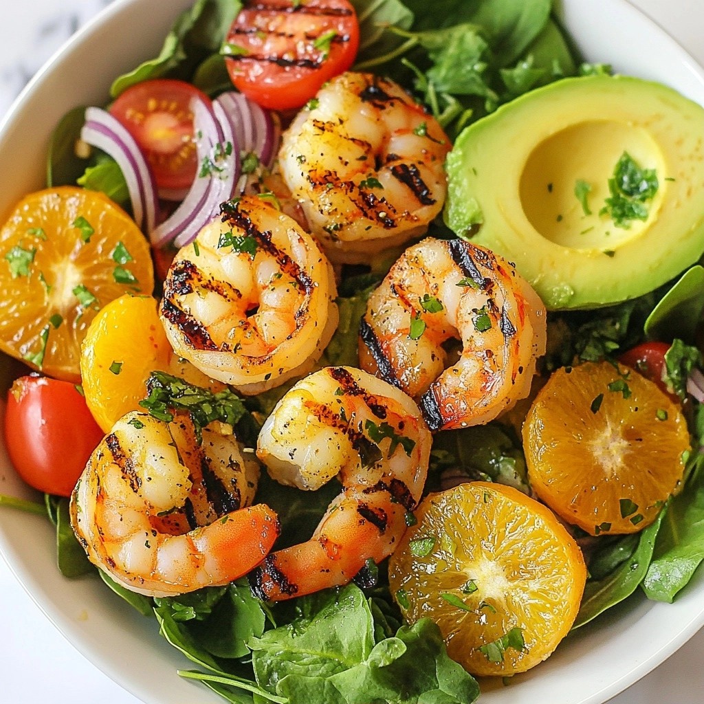 Healthy Dinner Grilled Citrus Shrimp Salad Delight