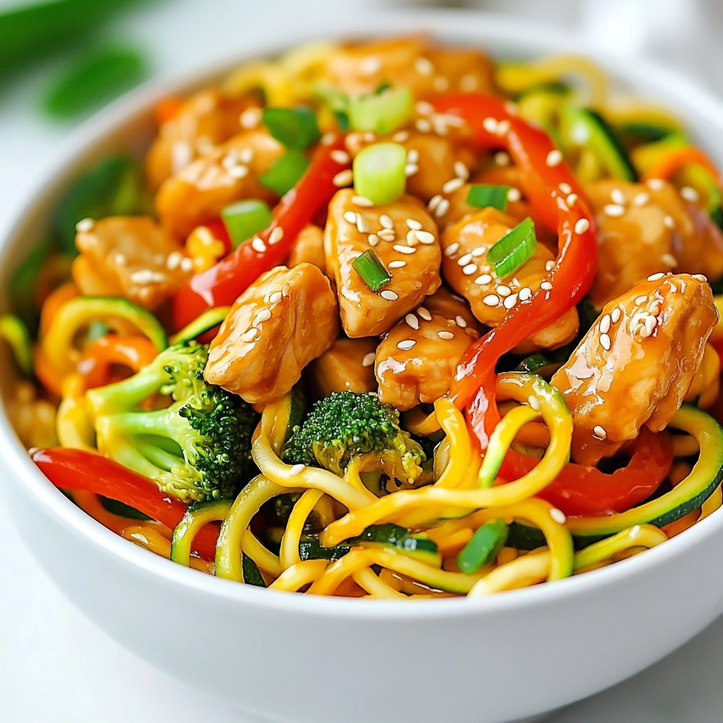 Teriyaki Chicken Zoodle Stir Fry Flavorful and Easy