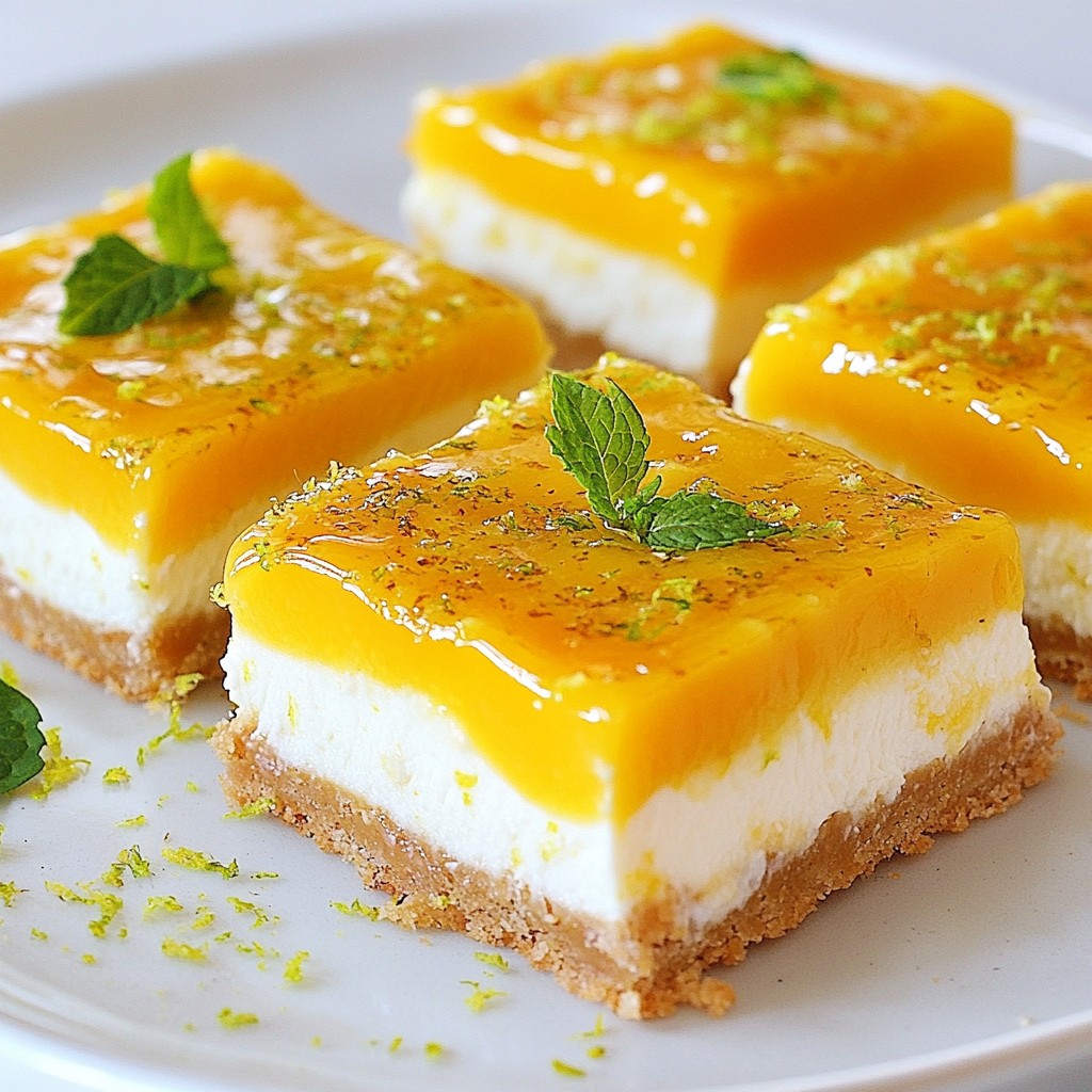Mango Lime Cheesecake Bars Delightful and Easy Recipe