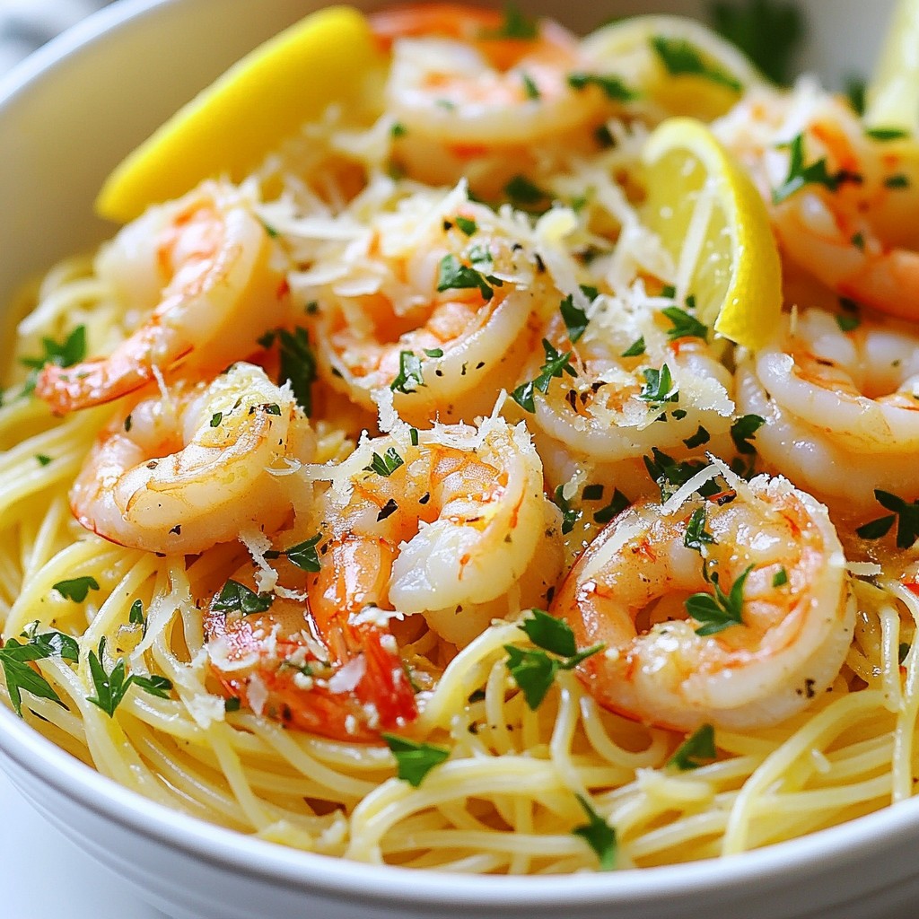 Fast Dinner Lemon Garlic Shrimp Pasta Delight
