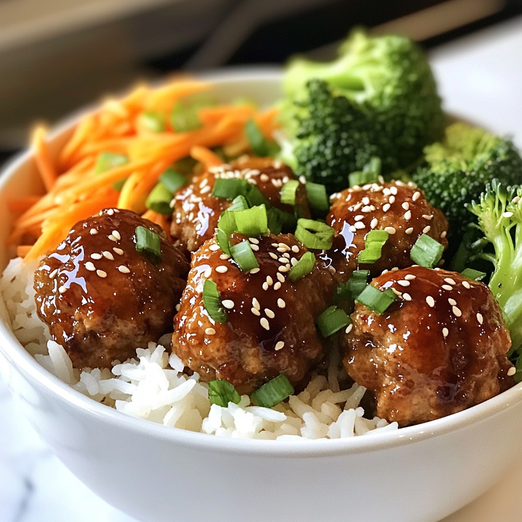 Teriyaki Glazed Meatball Bowls Flavorful Dinner Idea