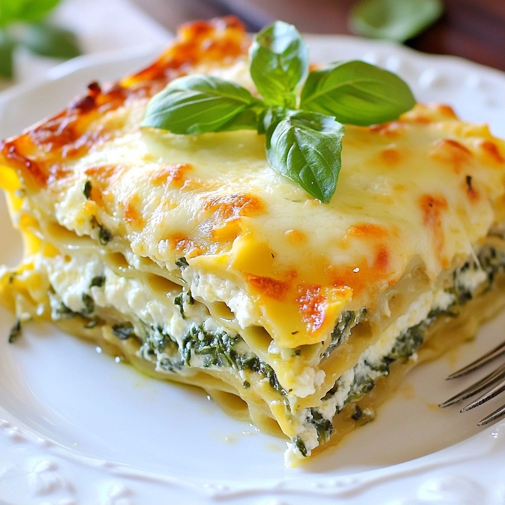 Cheesy Dinner Three-Cheese Spinach Lasagna Recipe