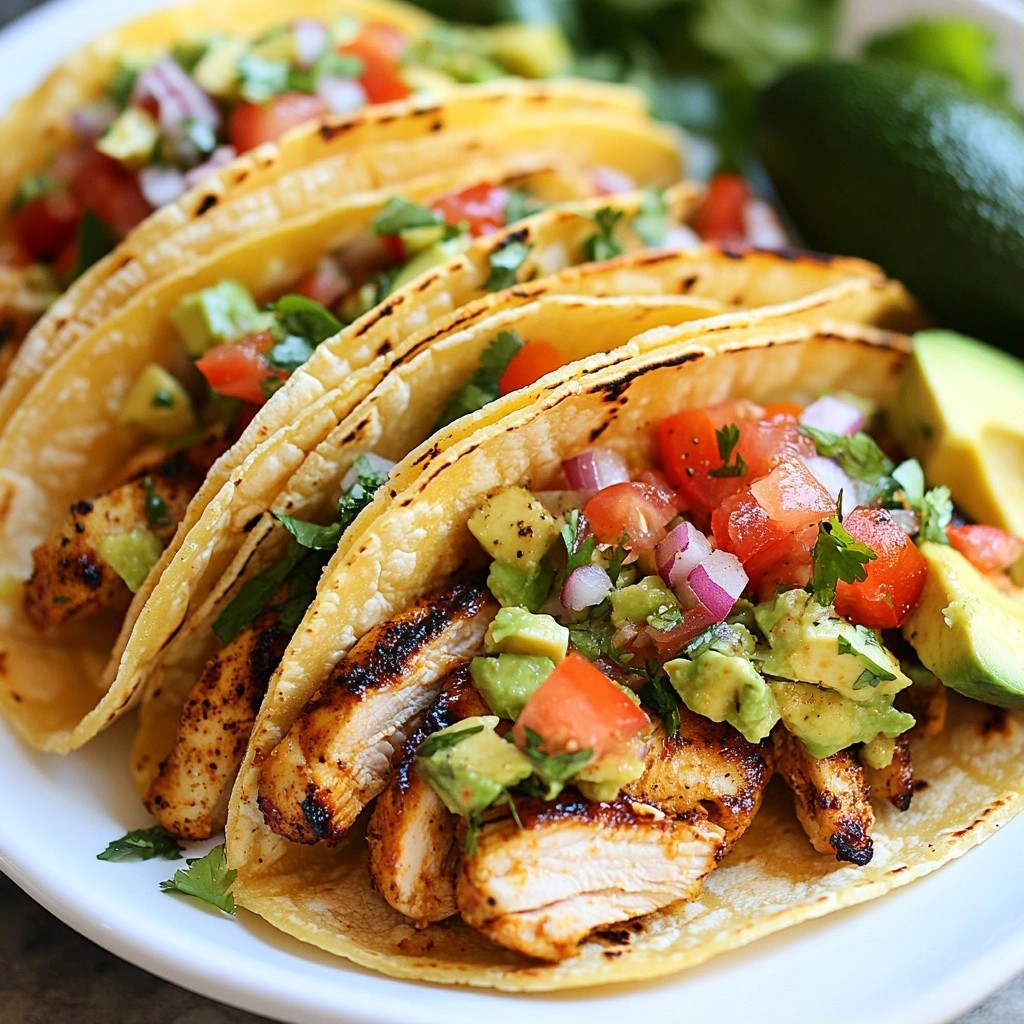 Zesty Dinner Chicken Tacos with Avocado Salsa Joy