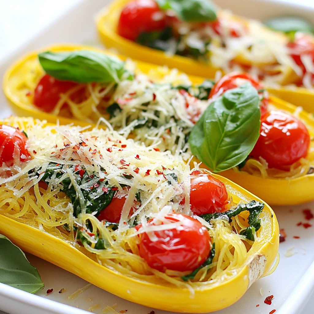 Garlic Parmesan Spaghetti Squash Boats Tasty Delight