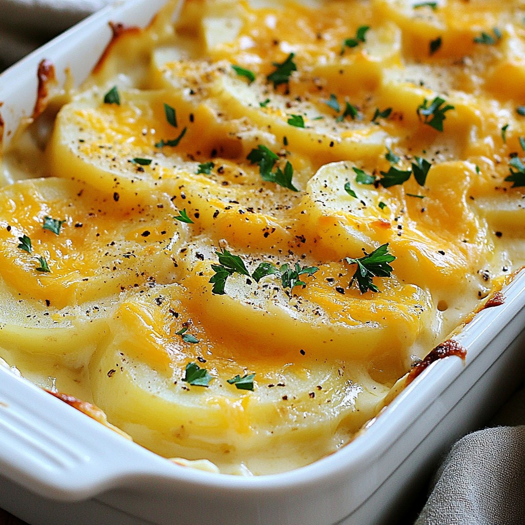 Cheesy Garlic Scalloped Potatoes Simple Comfort Dish