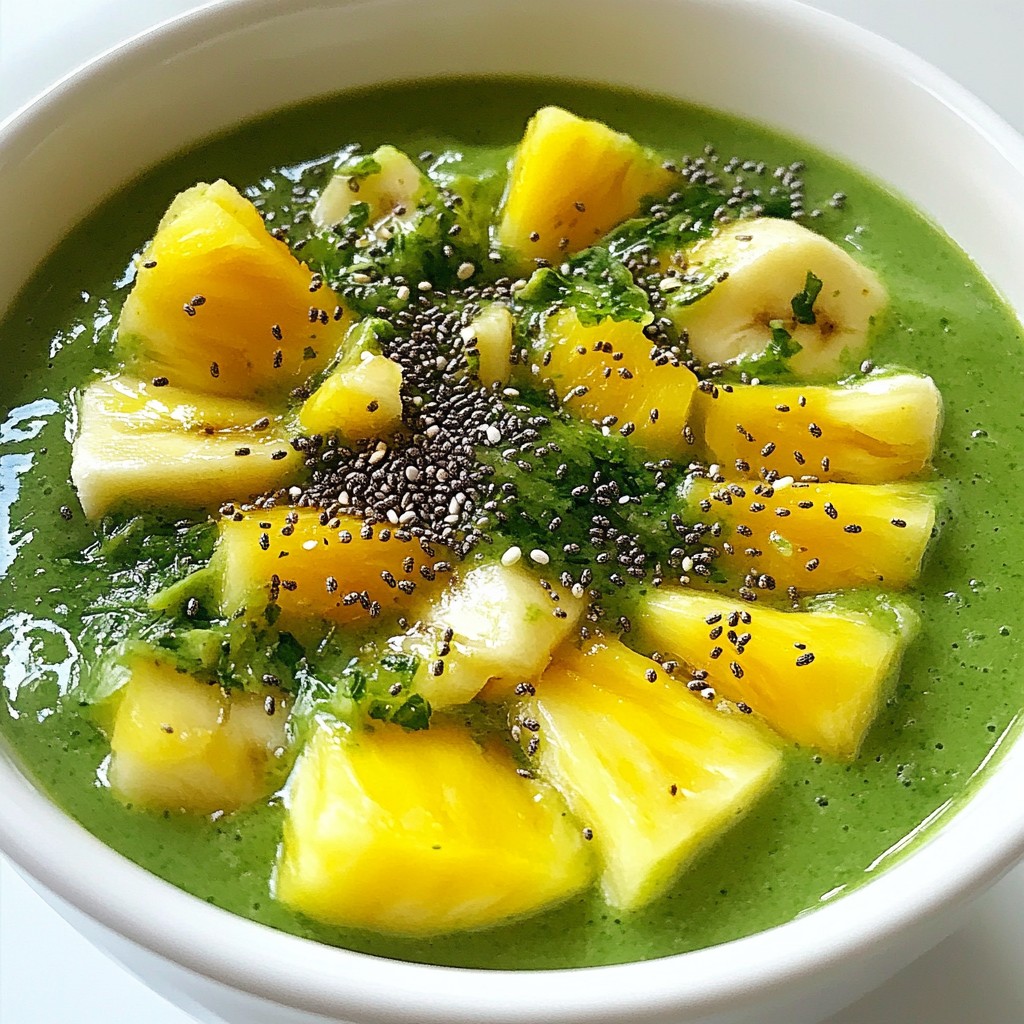 Tropical Green Smoothie Energizing and Nutritious Drink